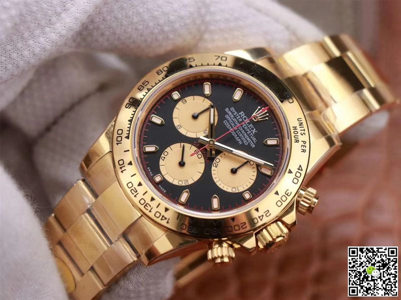 R01ex Daytona Replica M116508-0009 1:1 Best Edition Noob Factory Black Dial Swiss ETA4130