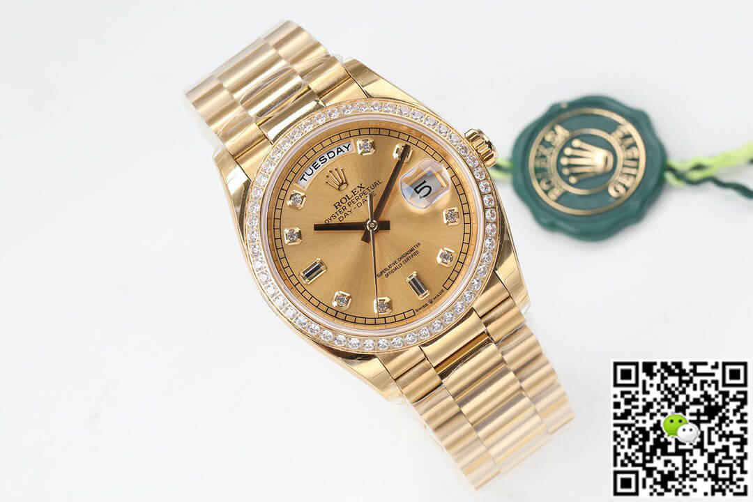 Replica R01ex Day Date M128348RBR-0008 1:1 Best Edition EW Factory D1am0nd Dial