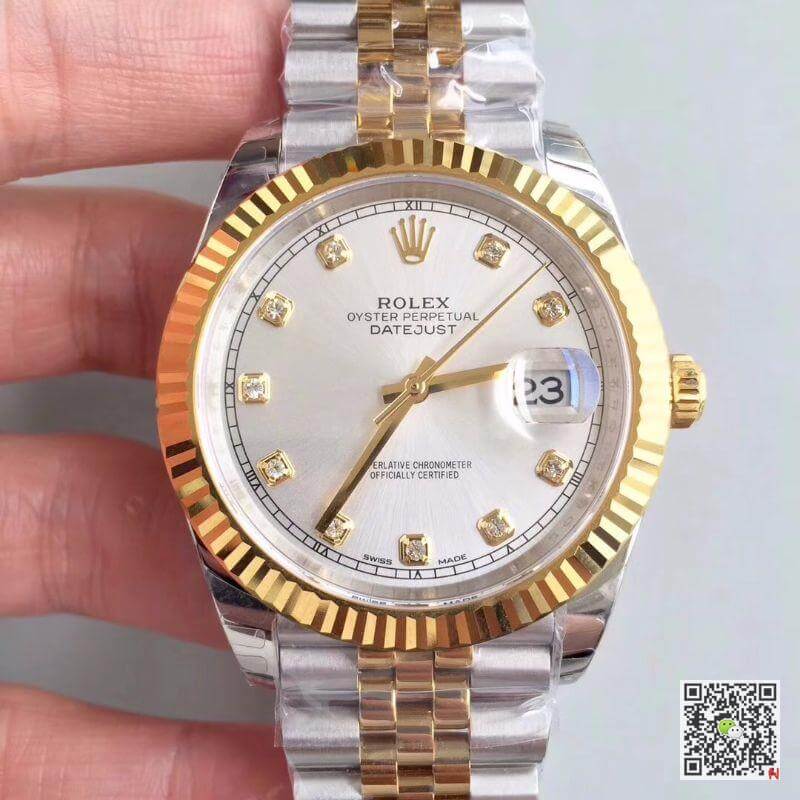 Replica R01ex Datejust 41 126333 Silver Dial 1:1 Best Edition Stainless Steel 410L and 18K Yellow Gold Bracelet
