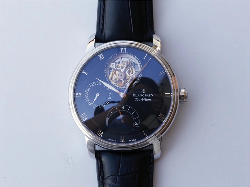 Replica Blancpain Villeret 6025-1542-55 True Tourbillon 1:1 Best Edition JB Factory Black Dial Swiss Cal.25