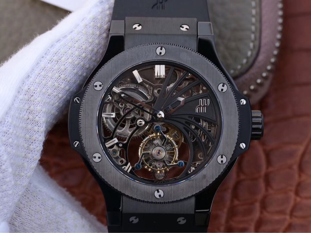 Replica Hublot Big Bang Hollow Tourbillon 1:1 Best Edition Ceramic Skeleton Dial