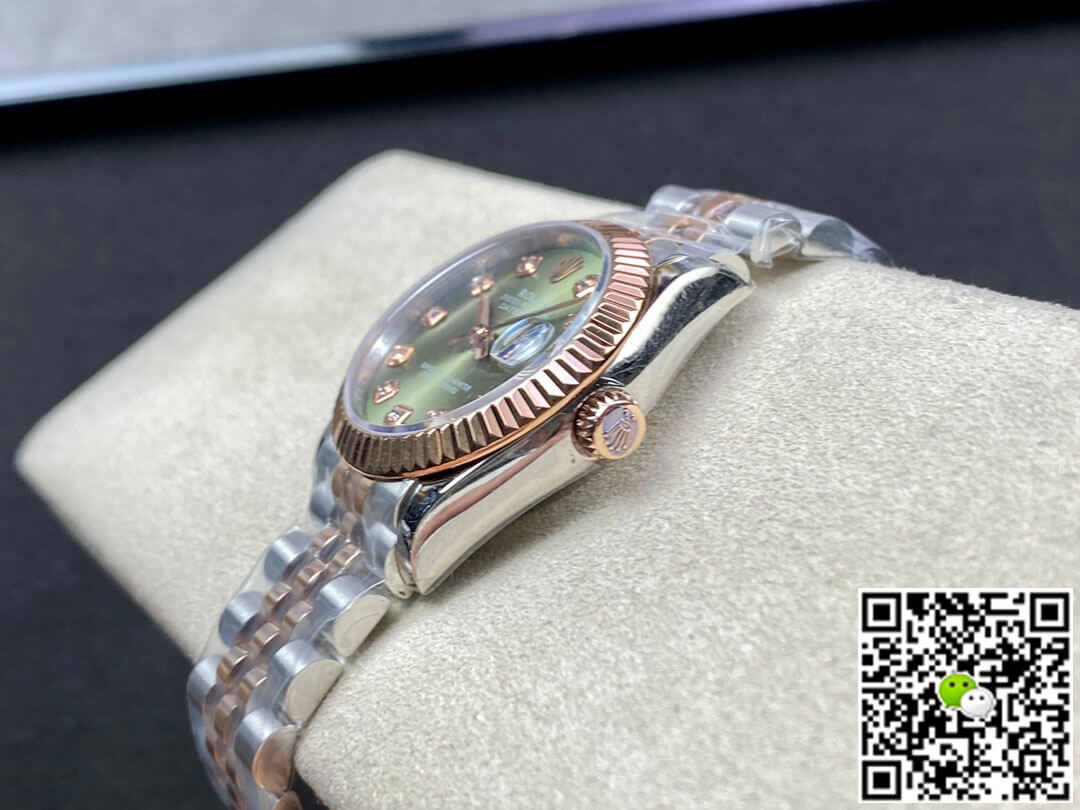 Replica R01ex Datejust 31MM 1:1 Best Edition EW Factory Rose Gold Green Dial