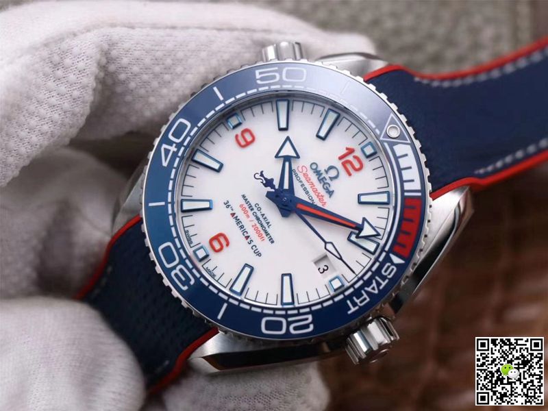 Replica 0me*ga Seamaster Planet Ocean 36th America s Cup Limited Edition 1:1 Best Edition VS Factory White Dial Swiss ETA8900