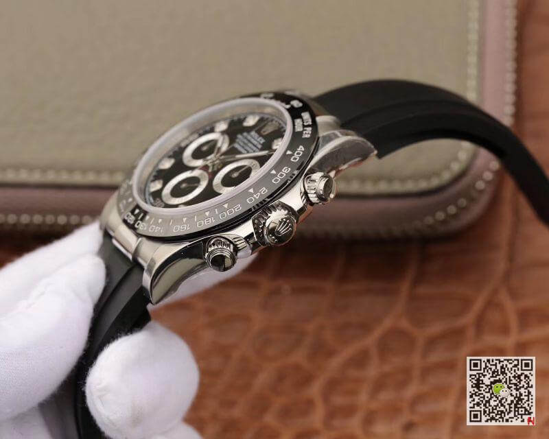 R01ex Daytona Replica  Cosmograph 116519 Noob Factory 1:1 Best Edition D1am0nds Markers Swiss ETA4130 Black Rubber Strap