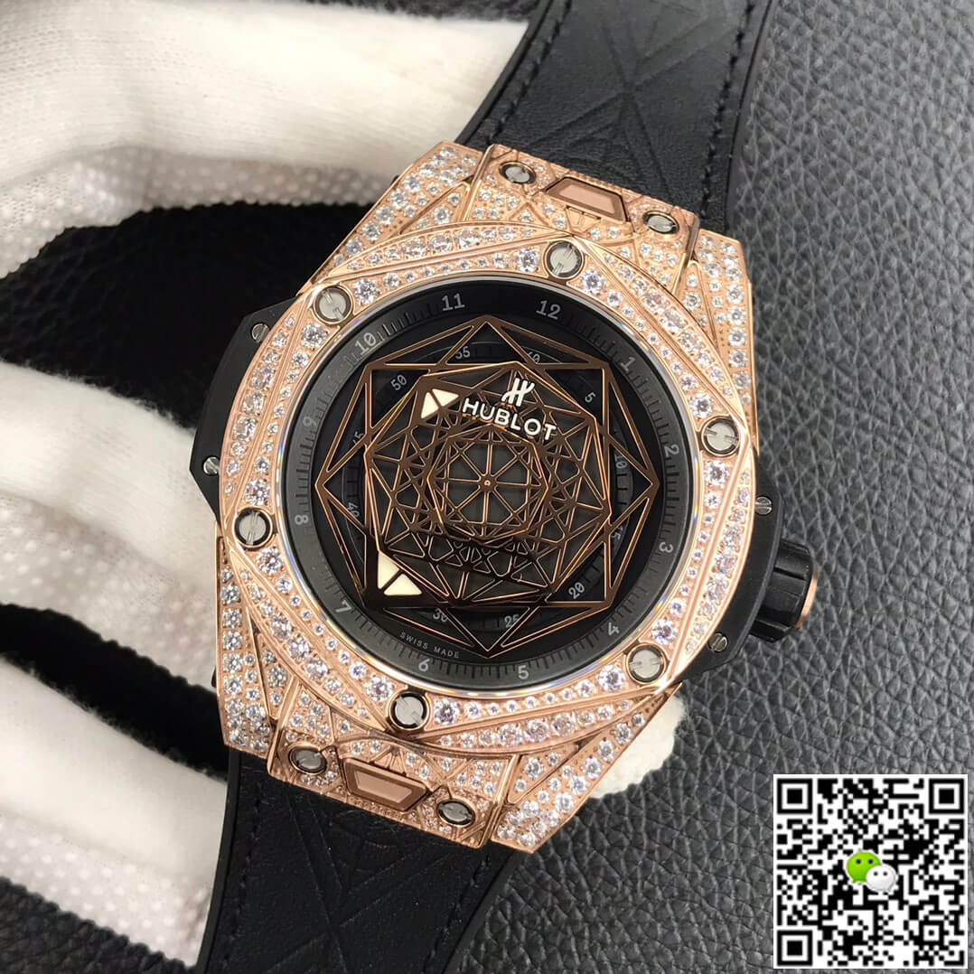 Replica Hublot Big Bang 1:1 Best Edition WWF Factory Gold Full D1am0nd Case