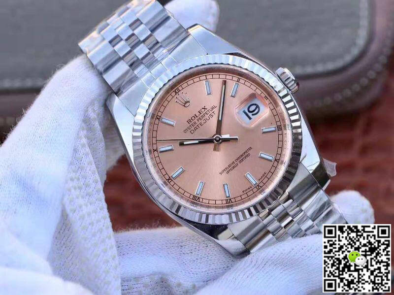 R01ex Dupe Datejust 36mm 116234-0090 1:1 Best Edition Swiss ETA3135 Rosegold Dial