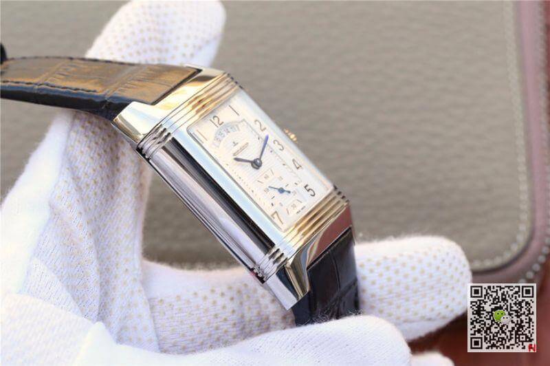 Jaeger Lecoultre Replica Grande Reverso Duo 3742421 Mechanical Watches 1:1 Best Edition Swiss ETA986 Silver Dial Black Leather Strap