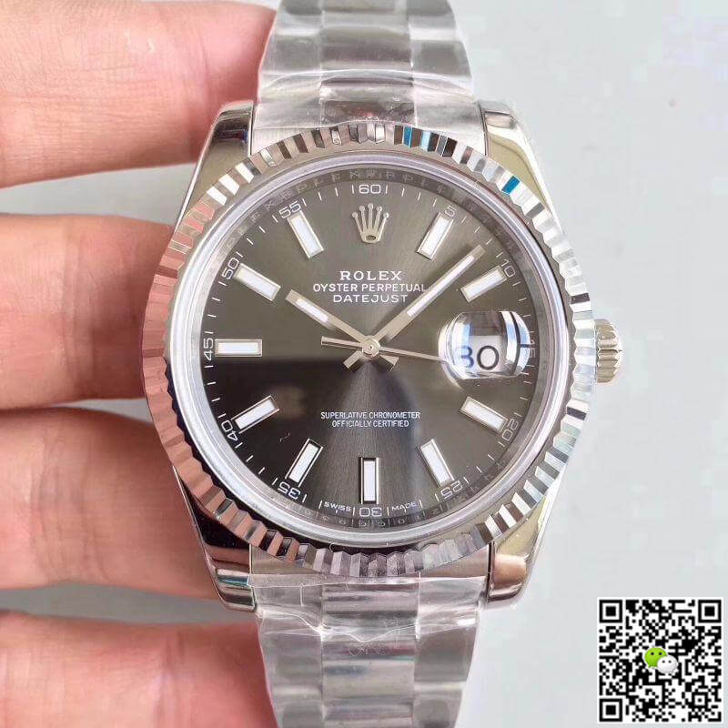R01ex Dupe Datejust II M126334-0014 1:1 Best Edition Swiss ETA3235 Dark Rhodium Dial