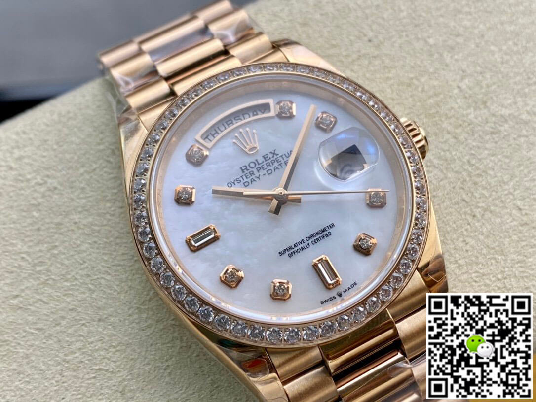 Replica R01ex Day Date 128238 1:1 Best Edition EW Factory V2 D1am0nd-set Bezel