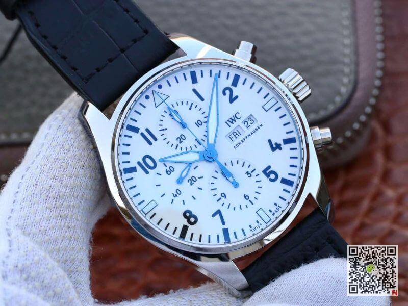 Replica IWC Pilot Chronograph IW377725 ZF Factory 1:1 Best Edition Swiss ETA7750 Leather Watch Strap