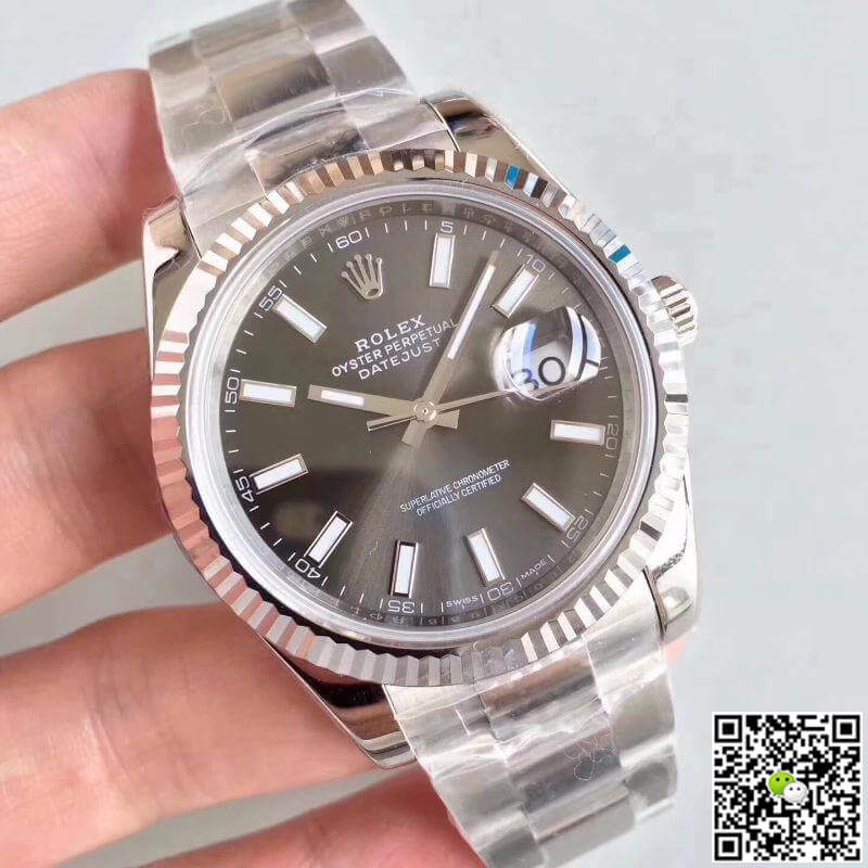 R01ex Dupe Datejust II M126334-0014 1:1 Best Edition Swiss ETA3235 Dark Rhodium Dial