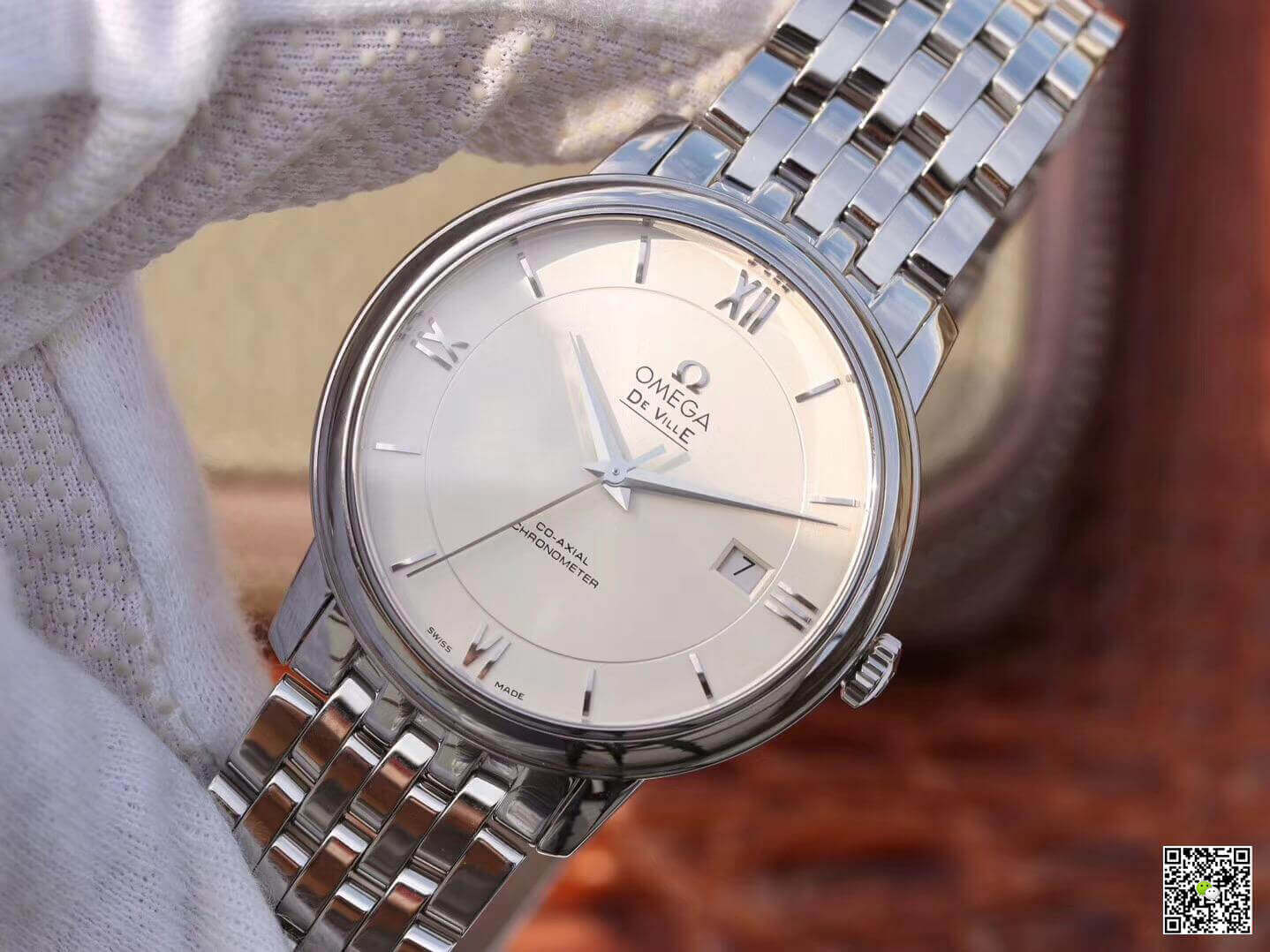 Replica 0me*ga De Ville Prestige 424.10.40.20.02.003 MKS Factory Mechanical Watches 1:1 Best Edition Swiss ETA9015 White Dial