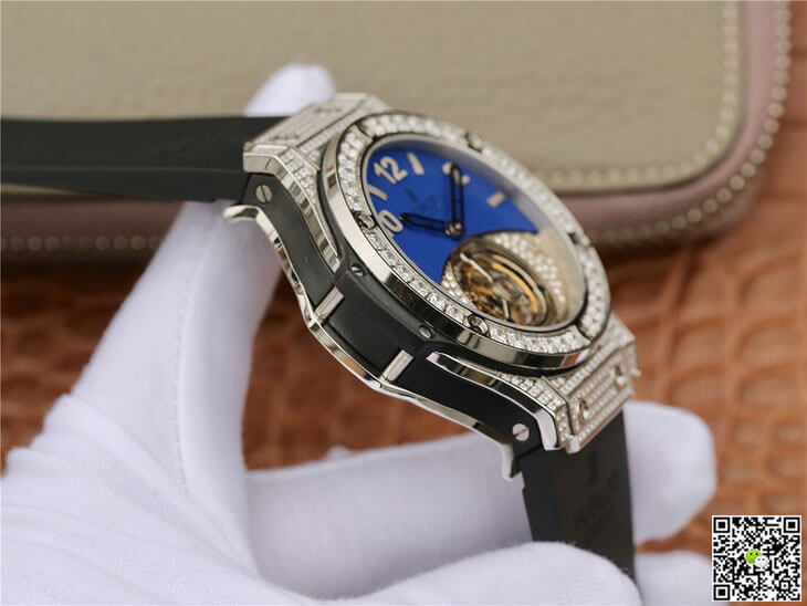 Replica Hublot Big Bang Tourbillon 1:1 Best Edition D1am0nd Blue Dial