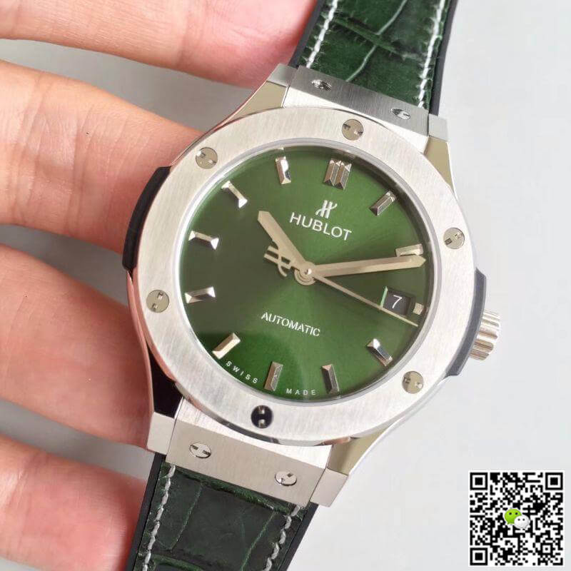 Replica Hublot Classic Fusion 511.NX.8970.LR JJ Factory Mechanical Watches 1:1 Best Edition Swiss ETA2892 Green Dial