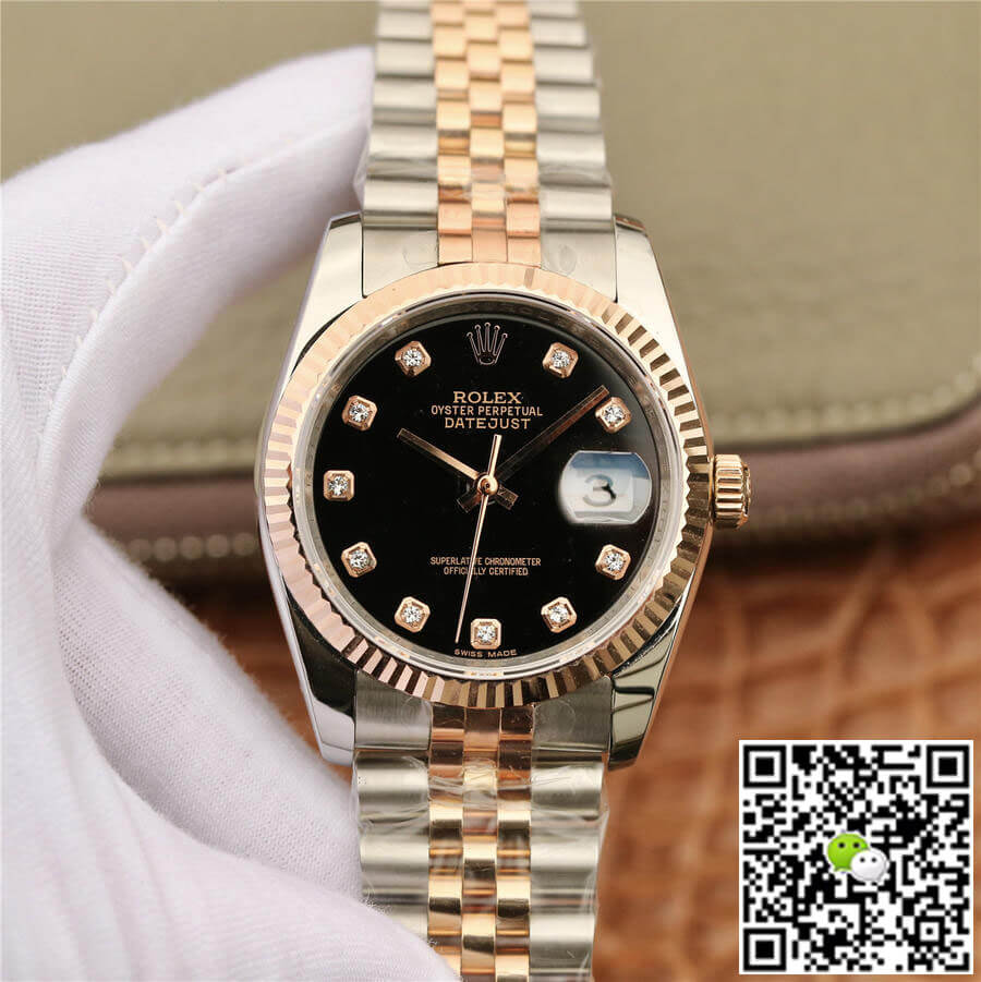 Replica R01ex Datejust 116231 1:1 Best Edition GM Factory Black D1am0nd Dial