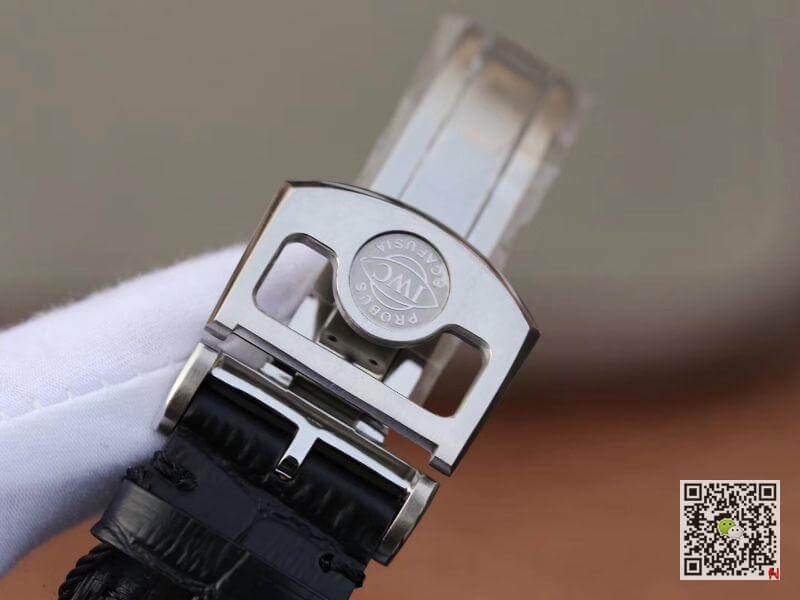 IWC Replica Portuguese IW504202 Real Tourbillon 1:1 Best Edition White Dial On Black Leather Strap Swiss ETA Tourbillon