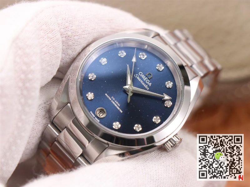 Replica 0me*ga Seamaster 220.10.38.20.53.001 Aqua Terra 150M 1:1 Best Edition VS Factory Blue dial Swiss 8800