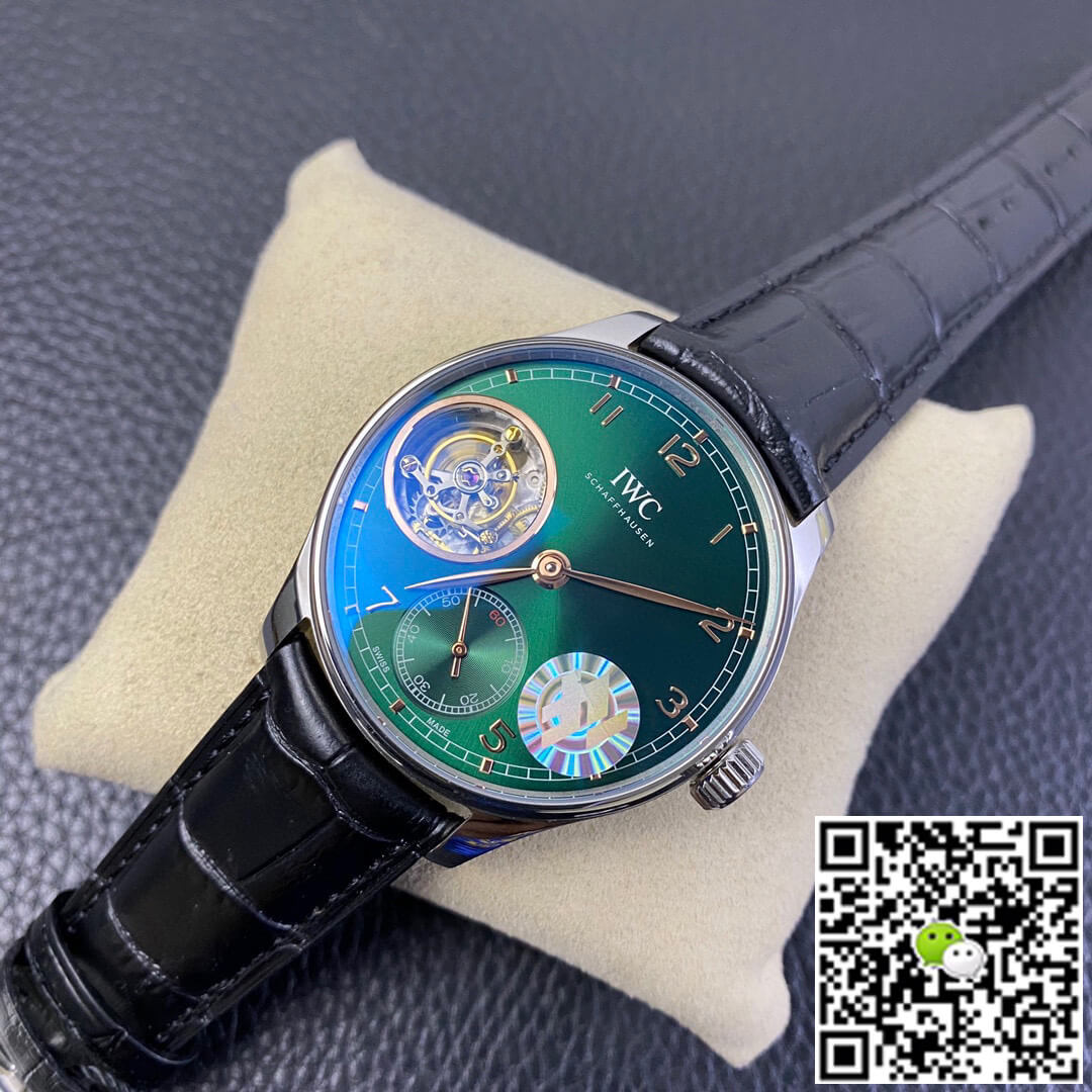 Replica IWC Portuguese Tourbillon 1:1 Best Edition ZF Factory Green Dial