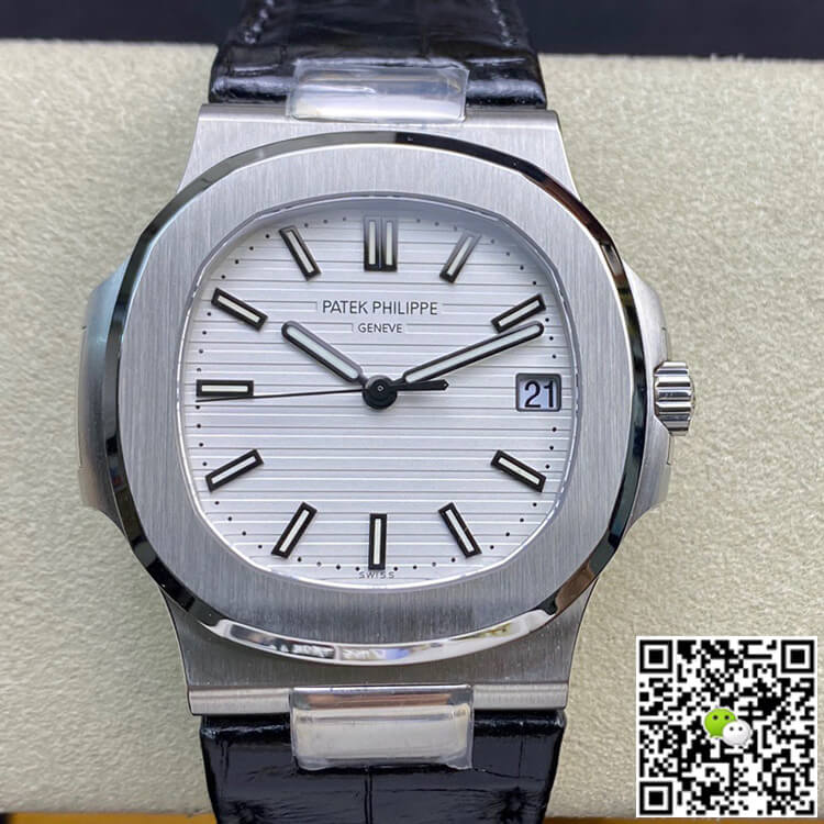 Replica Pat*k Phi1i*pe Nautilus 5711 1:1 Best Edition 3K Factory White Dial Cowhide Strap