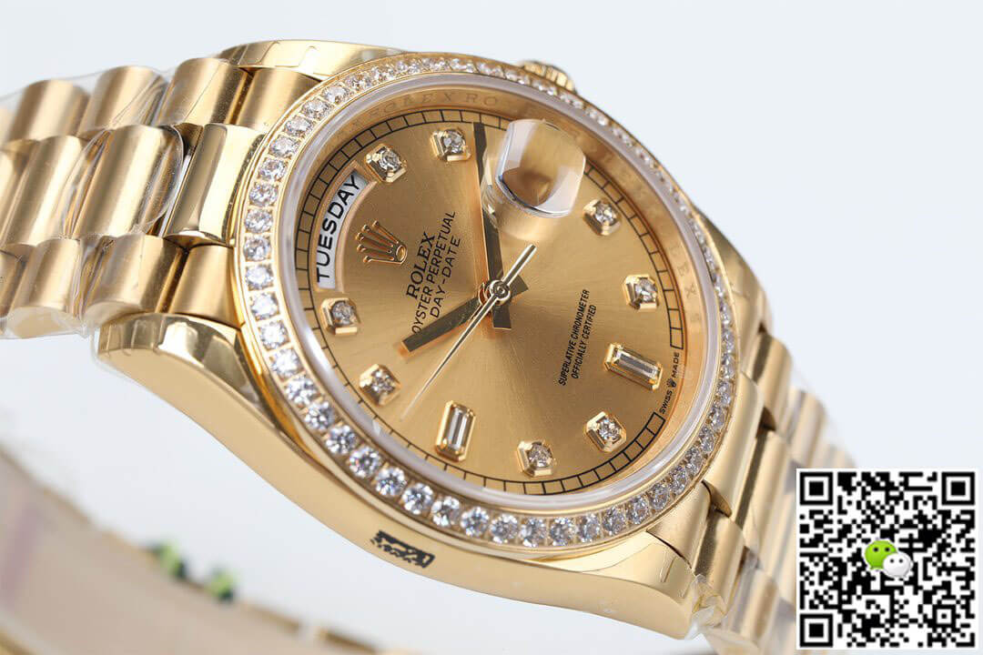 Replica R01ex Day Date M128348RBR-0008 1:1 Best Edition EW Factory D1am0nd Dial