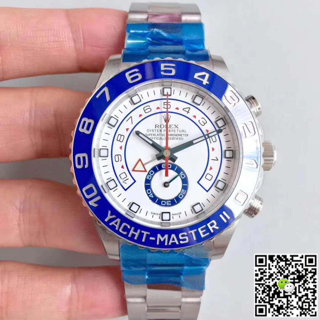 Replica R01ex Yacht-Master II 116680 JF Factory 1:1 Best Edition Swiss ETA7750 White Dial