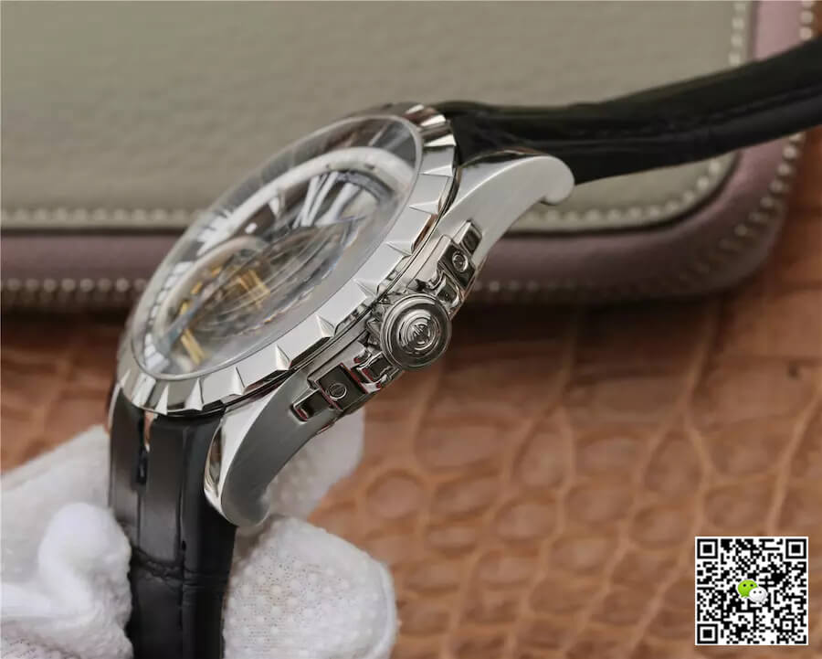 Replica Roger Dubuis Excalibur RDDBEX0291 1:1 Best Edition JB Factory Tourbillon White Shell Black Dial