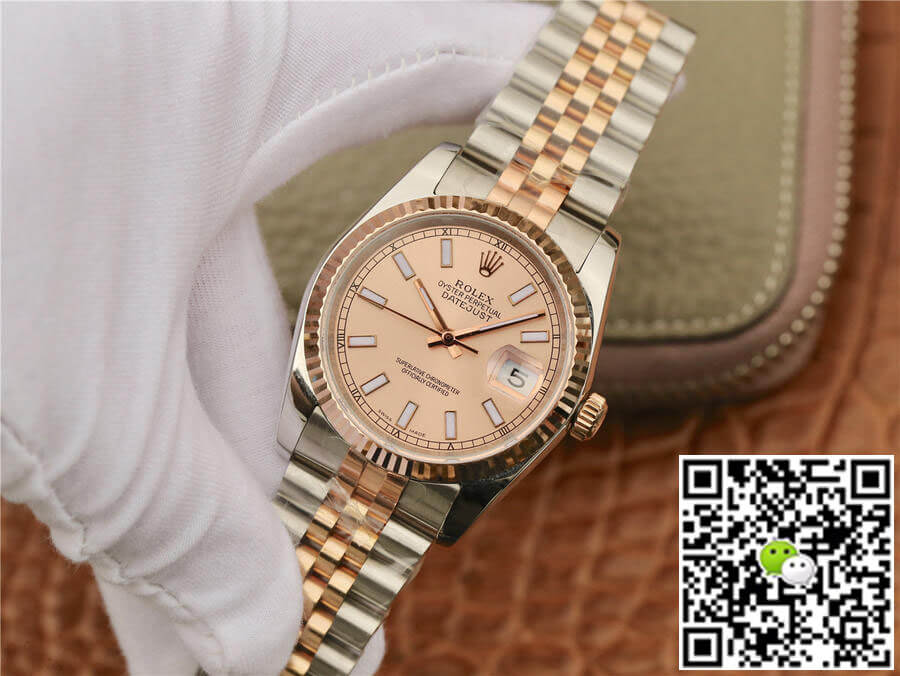 Replica R01ex Datejust 116231 36MM 1:1 Best Edition GM Factory Rose Gold Pink Dial