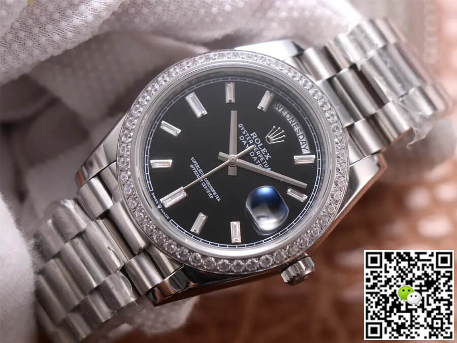 Replica R01ex Day Date M228349RBR-0003 1:1 Best Edition EW Factory Black Dial