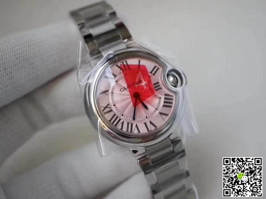 Replica Ballon Bleu De Ca*t1er WE902073 33mm V6 Factory 1:1 Best Edition Swiss Quartz ETA157 Pink Dial