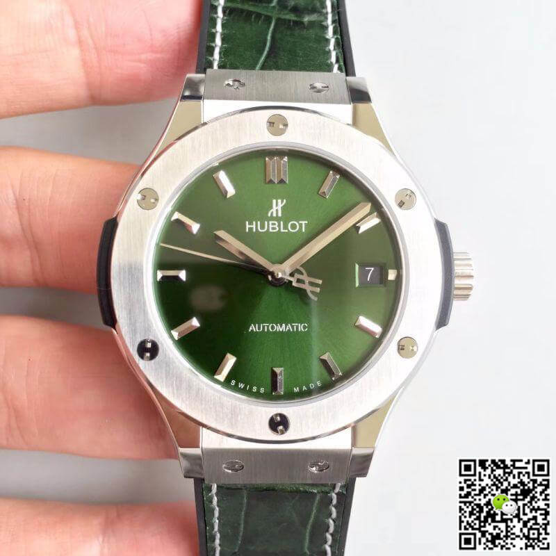 Replica Hublot Classic Fusion 511.NX.8970.LR JJ Factory Mechanical Watches 1:1 Best Edition Swiss ETA2892 Green Dial