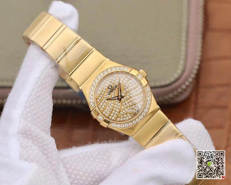 Replica 0me*ga Constellation Quartz Ladies 18K Yellow Gold TW Factory 1:1 Best Edition Swiss Eta Quartz 1376
