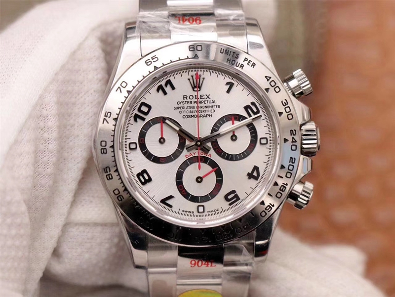 R01ex Daytona Replica Cosmograph 116509-78599 1:1 Best Edition Noob Factory White Dial Swiss ETA4130