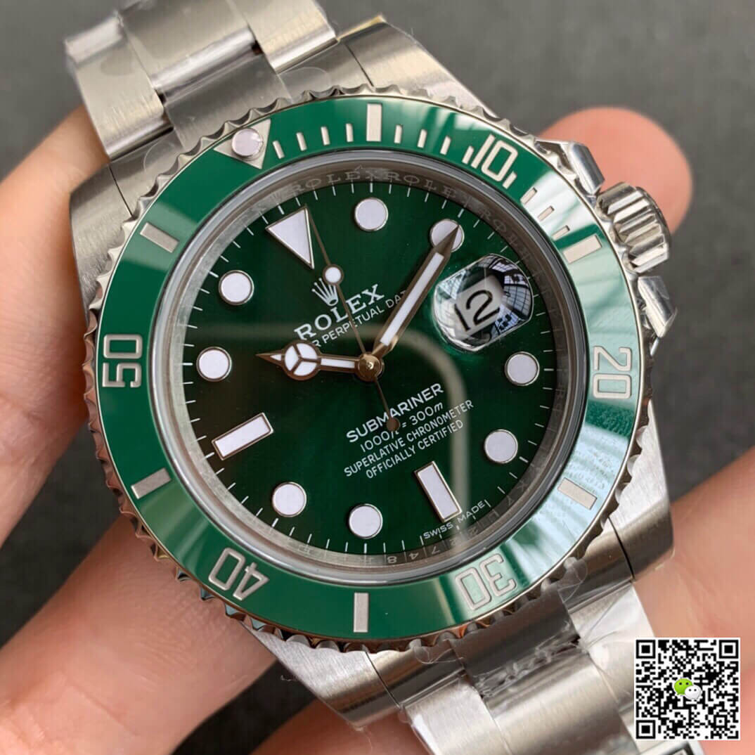 R01ex Submariner Replica 116610LV 40MM 1:1 Best Edition ZZ Factory V2S Green Bezel