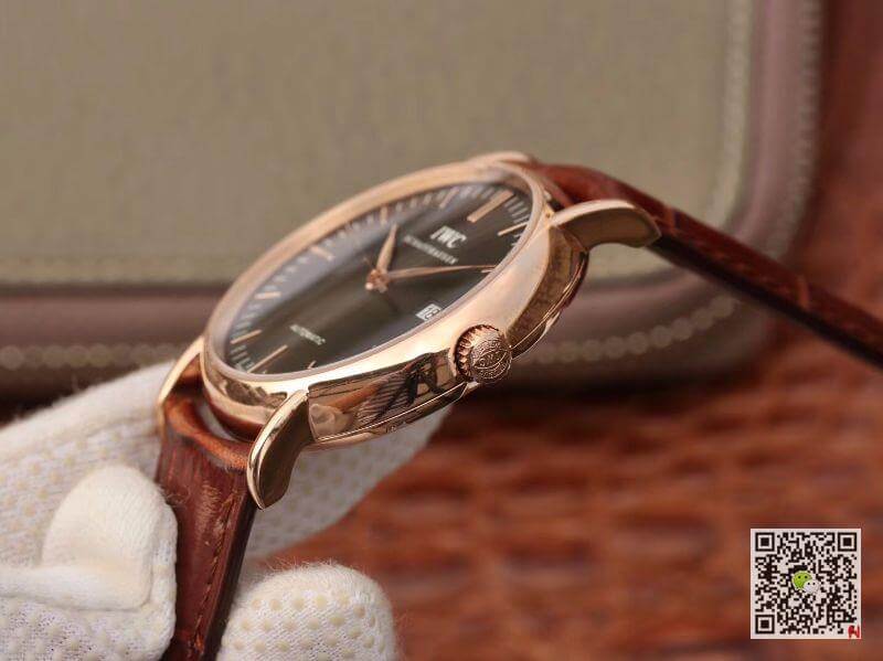 Replica IWC Portofino IW356504 TW Facroty 1:1 Best Edition Swiss ETA30110 18K Rose Gold Black dial