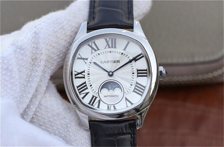 Replica Drive De Ca*t1er Moonphase WSNM0008 1:1 Best Edition Stainless Steel