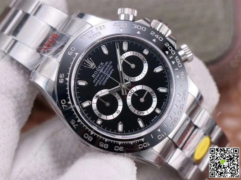 Replica R01ex Cosmograph Daytona M116500LN-0002 1:1 Best Edition Noob Factory Black Dial Swiss ETA4130