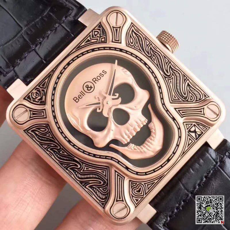 Replica Bell   Ross BR 01 1:1 Best Edition Swiss ETA9015 Rose Gold