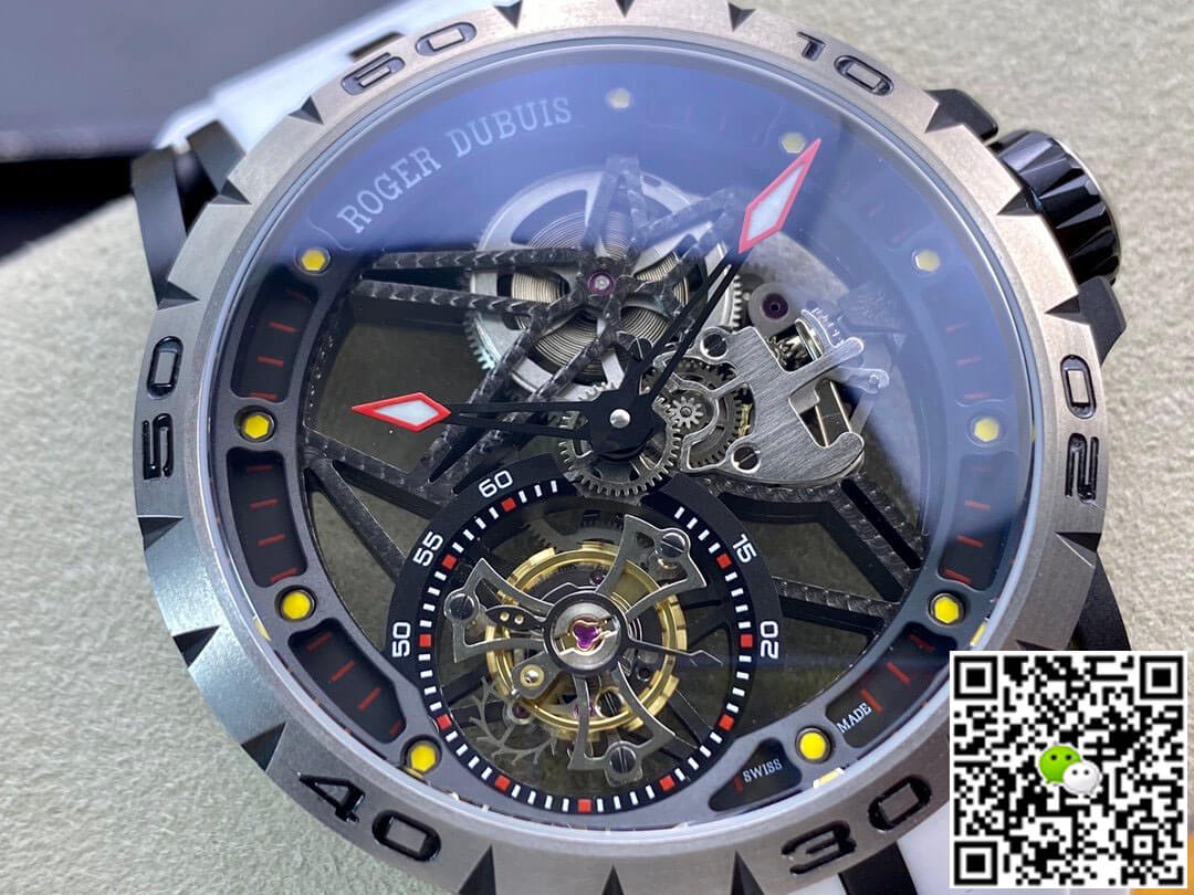 Replica Roger Dubuis Excalibur RDDBEX0549 1:1 Best Edition BBR Factory Tourbillon White Strap
