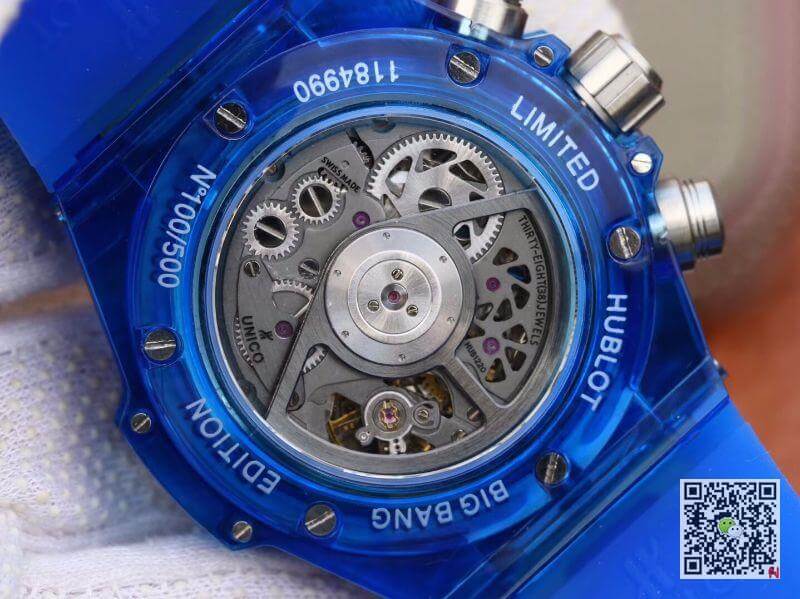 Replica Hublot Big Bang Unico 411.JX.4802.RT Men Watches 1:1 Best Edition Swiss ETA1242 Blue Rubber Strap