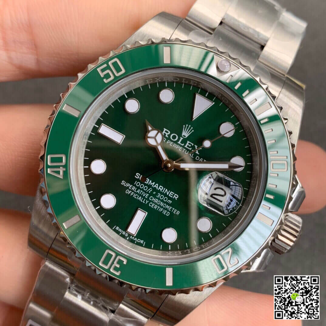 R01ex Submariner Replica 116610LV 40MM 1:1 Best Edition ZZ Factory V2S Green Bezel
