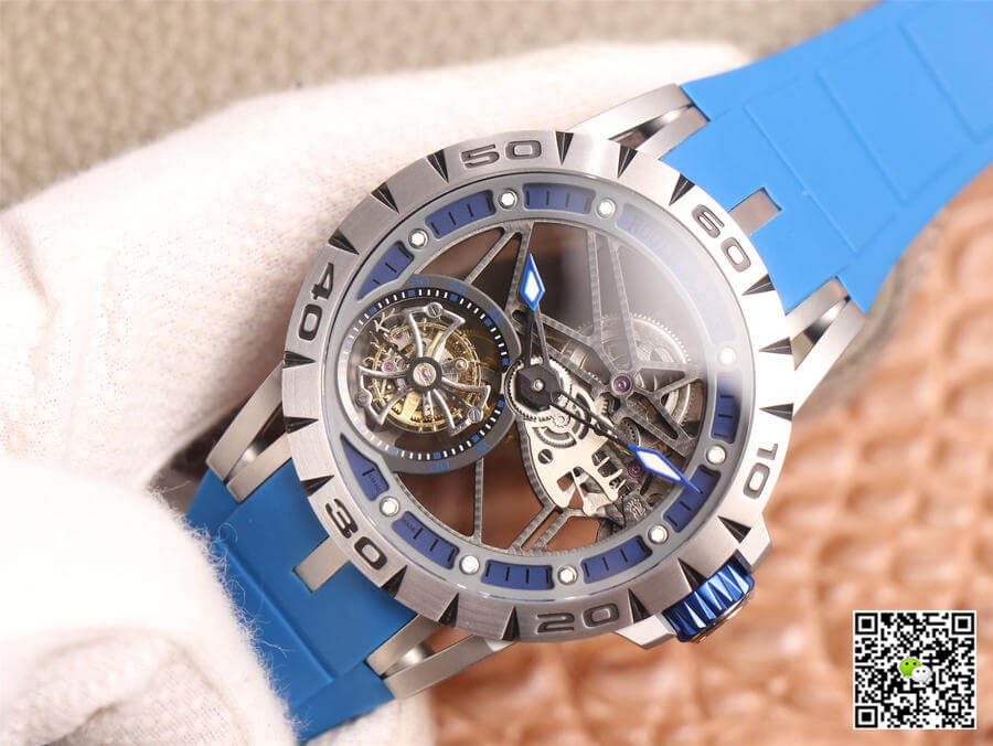 Replica Roger Dubuis Excalibur Spidr RDDBEX0479 1:1 Best Edition JB Factory Tourbillon Skeleton Dial