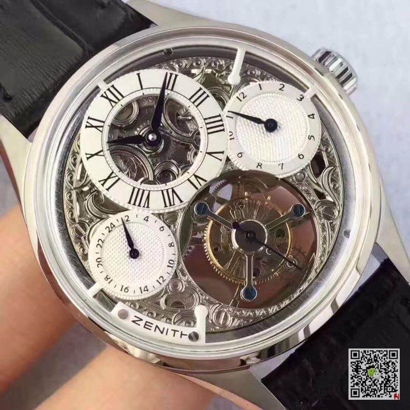 Replica Zenith EP Calender Skeleton Tourbillon RG/LE 1:1 Best Edition Swiss Tourbillon