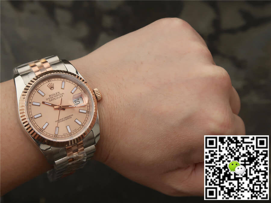 Replica R01ex Datejust 116231 36MM 1:1 Best Edition GM Factory Rose Gold Pink Dial