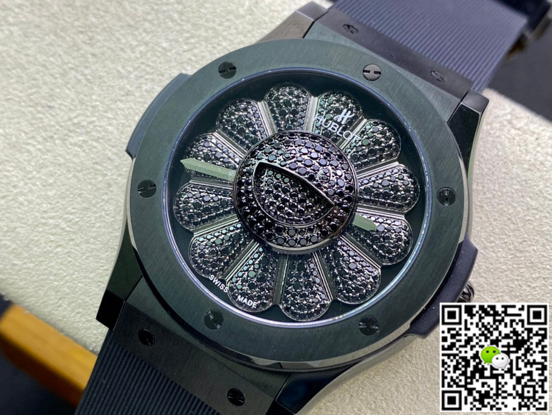 Replica Hublot Classic Fusion Takashi Murakami 507.CX.9000.RX.TAK21 1:1 Best Edition Sunflower Black Dial