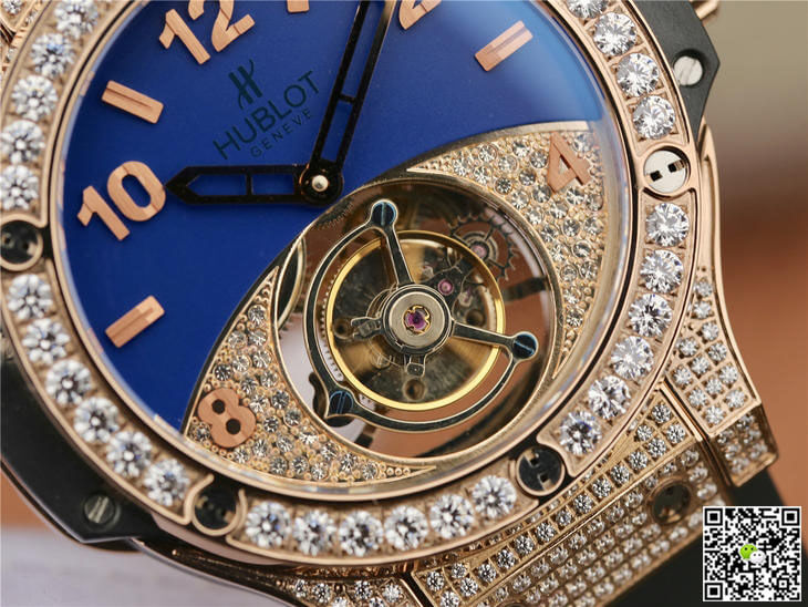 Replica Hublot Big Bang Tourbillon 1:1 Best Edition Rose Gold D1am0nd Dial