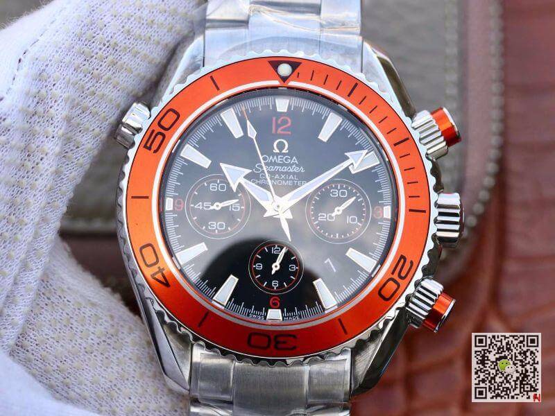 Replica 0me*ga Seamaster Planet Ocean 232.30.46.51.01.002 1:1 Best Edition Swiss ETA7750 Black Dial with orange marker