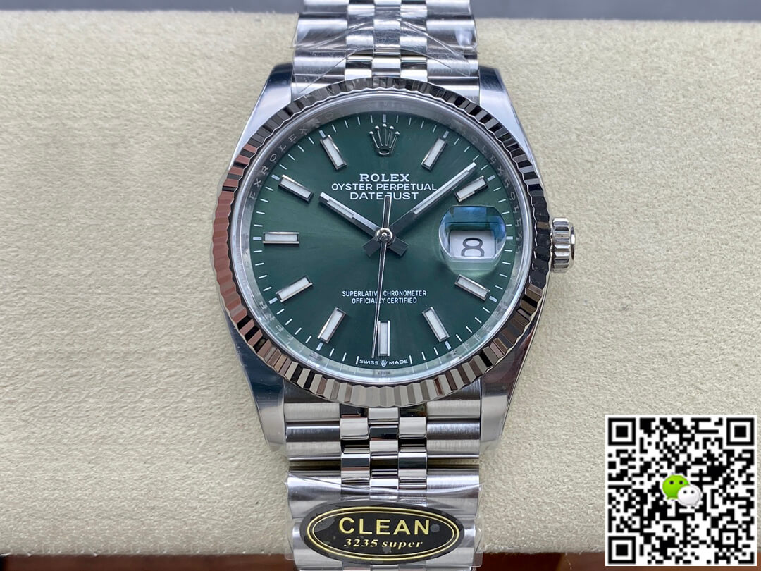 Replica R01ex Datejust M126234-0051 36MM 1:1 Best Edition Clean Factory Green Dial