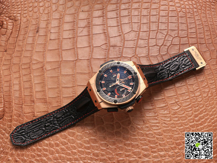 Hublot Replica King Power Ferrari F1 1:1 Best Edition V6 Factory Black Dial Rose Gold