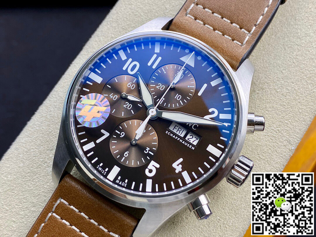 Replica IWC Pilot Chronograph IW377713 ZF Factory 1:1 Best Edition Swiss ETA7750 Brown Dial