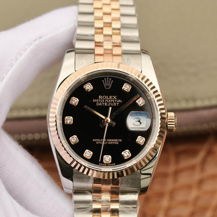 Replica R01ex Datejust 116231 1:1 Best Edition GM Factory Black D1am0nd Dial